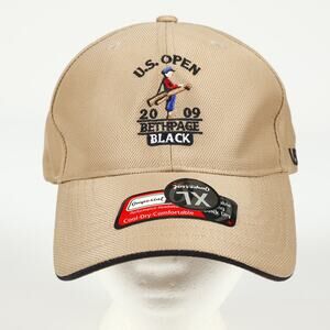 US Open 2009 Bethpage Black Imperial XL H&L Golf Hat Khaki Black NOS